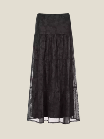 Leila Tiered Mesh Maxi Skirt