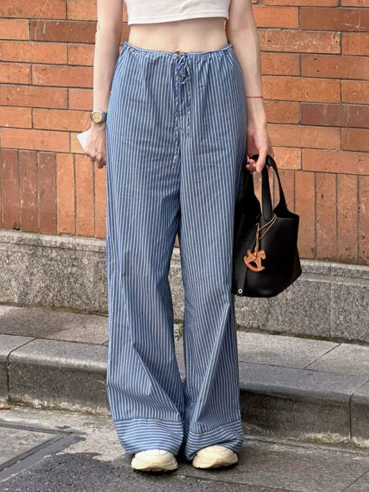 Loose striped pants on sale