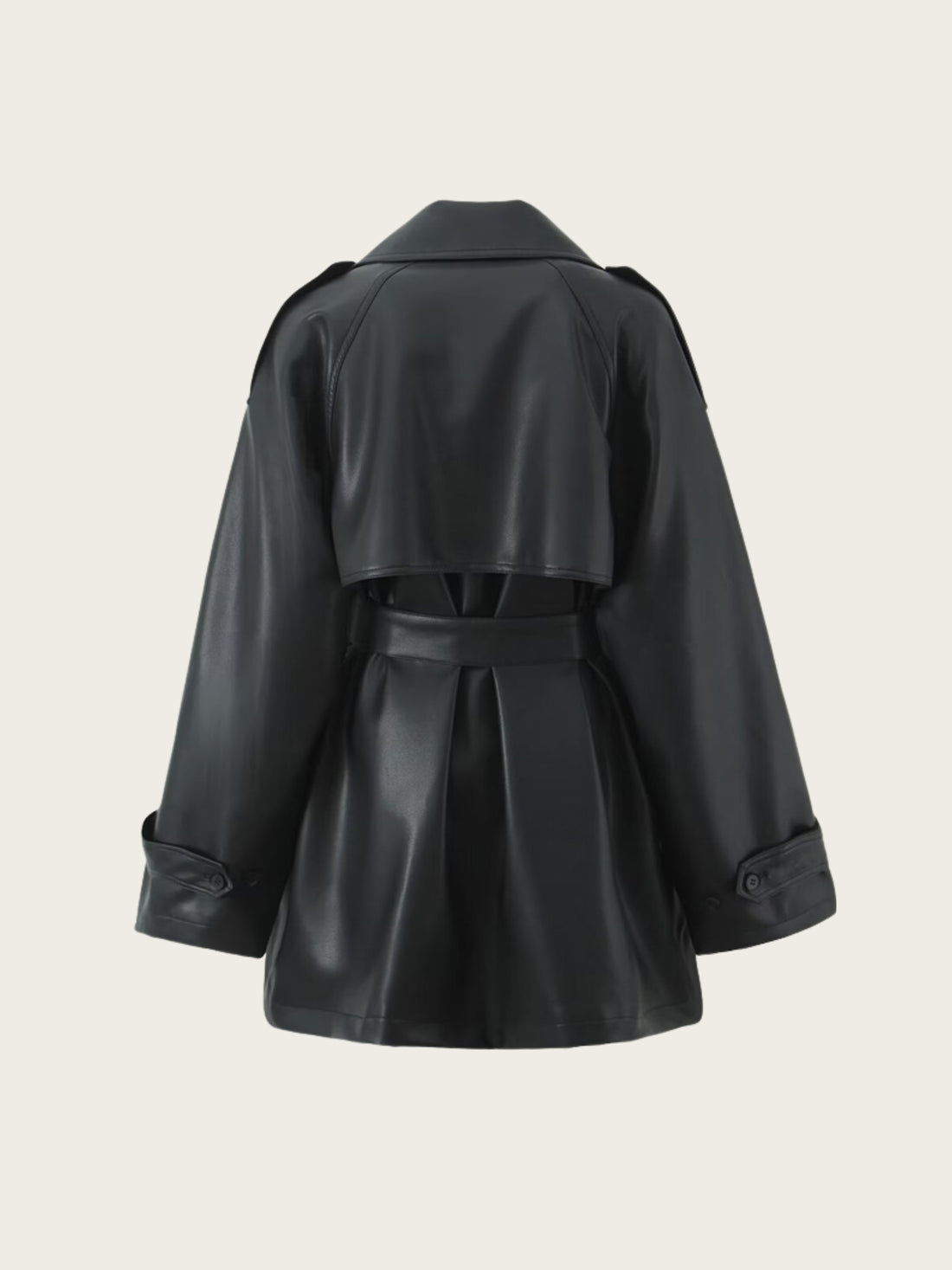 Elise Faux Leather Trench Coat