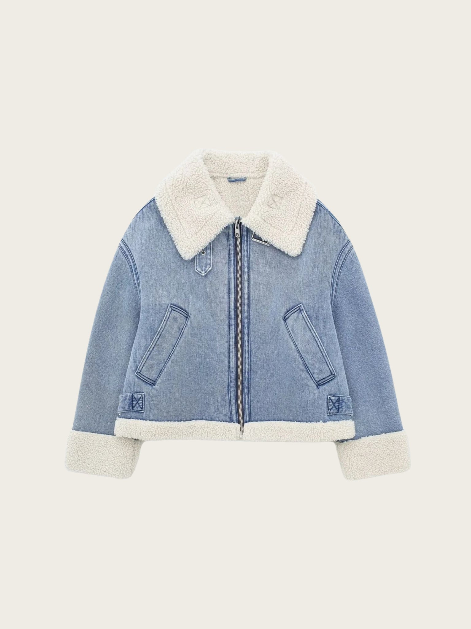 Nashley Sherpa-Lined Denim Jacket