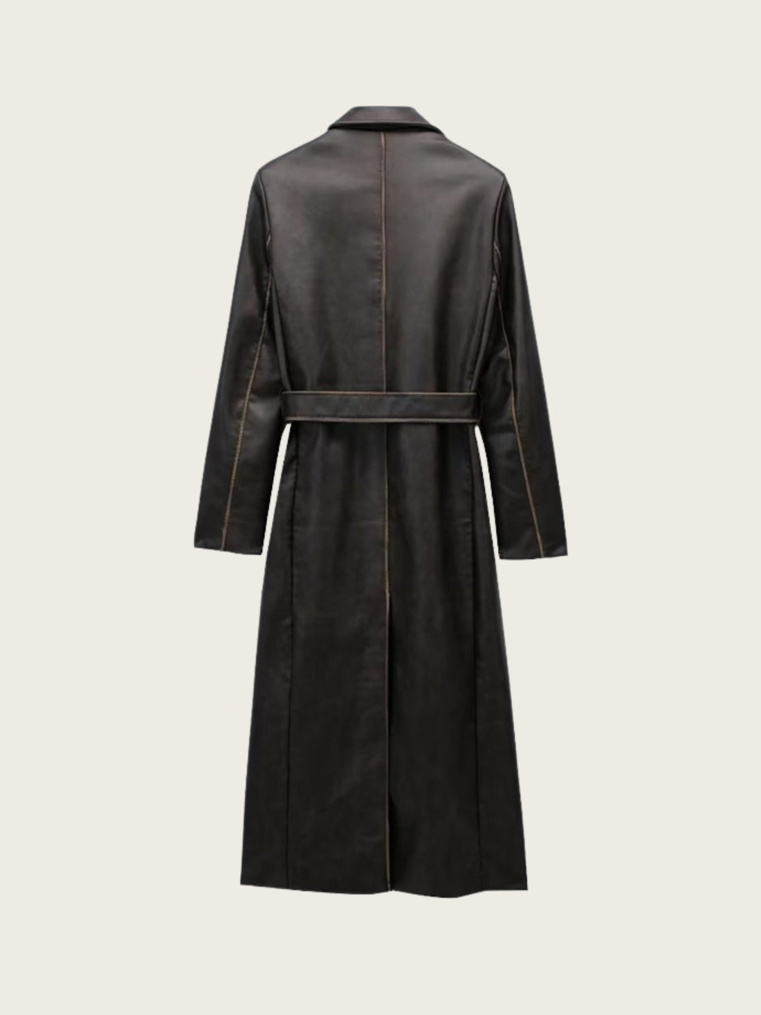 Brooke Faux Leather Trench Coat