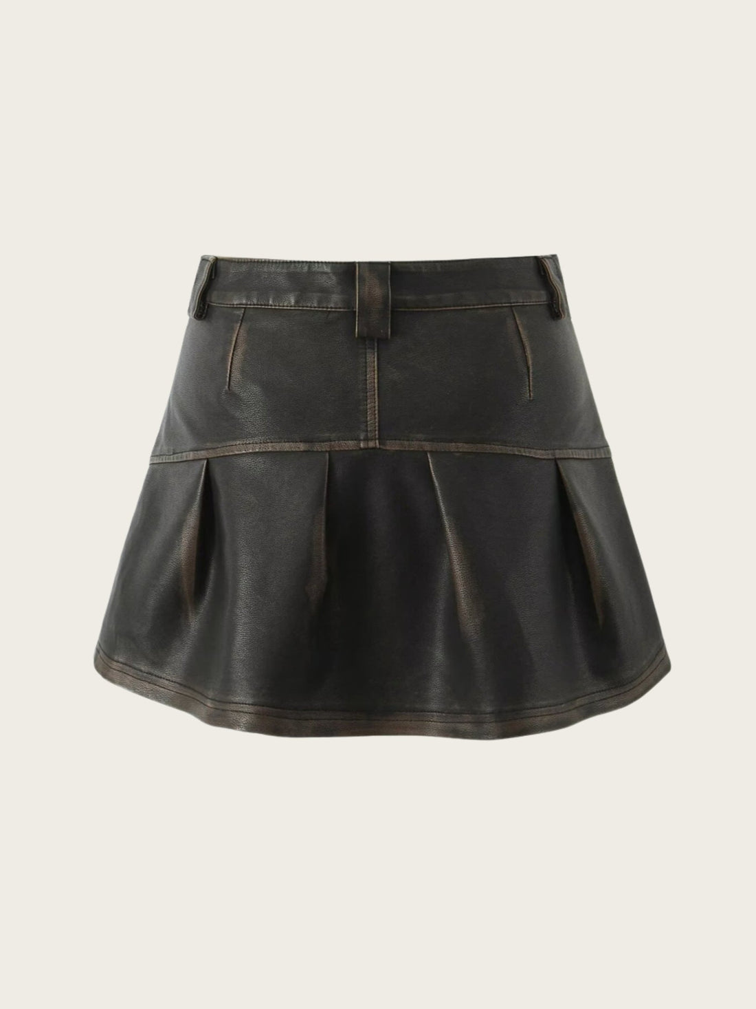 Nailea Distressed Faux Leather Skirt