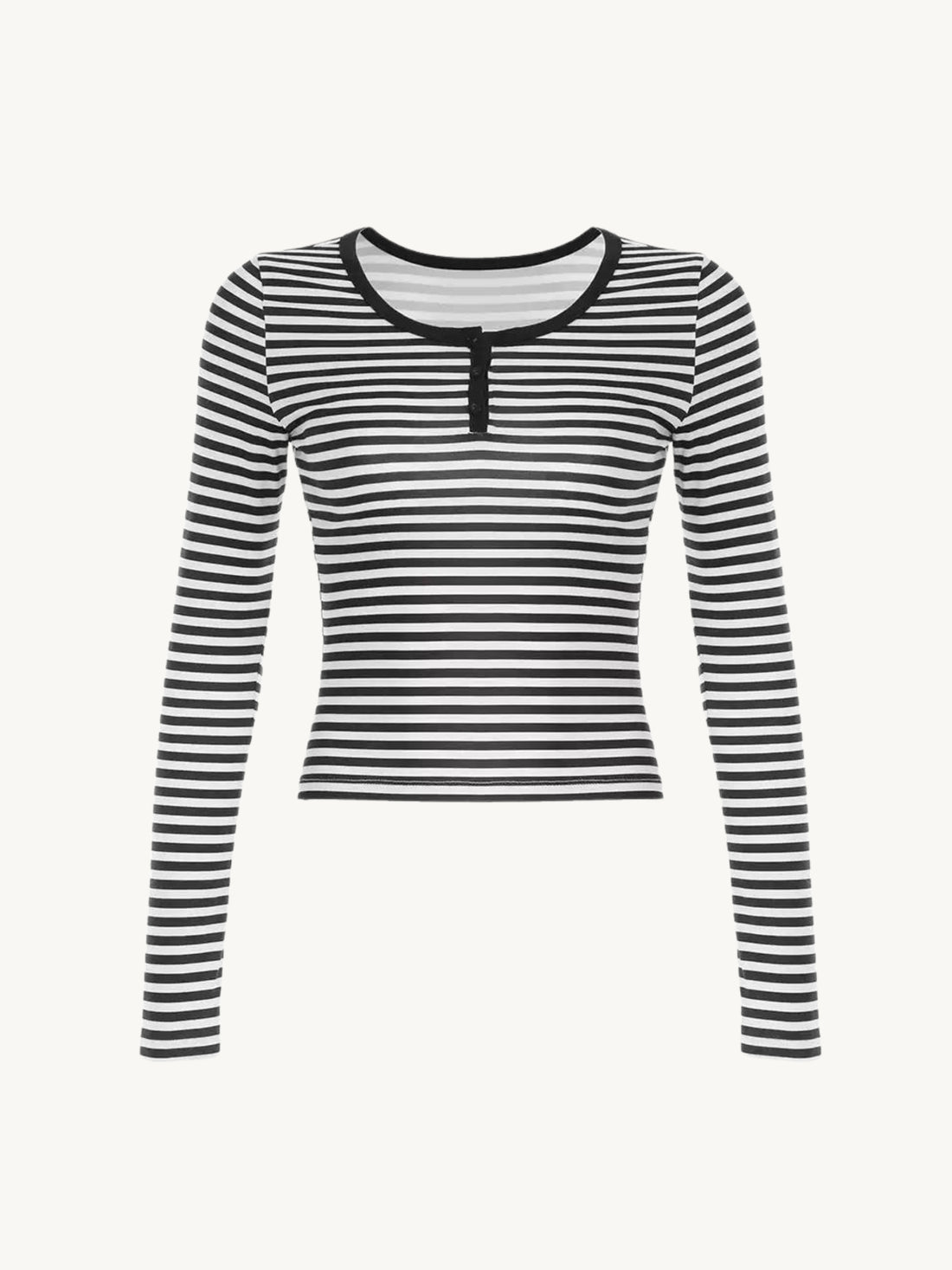 Mia Striped Long Sleeve Crop Top