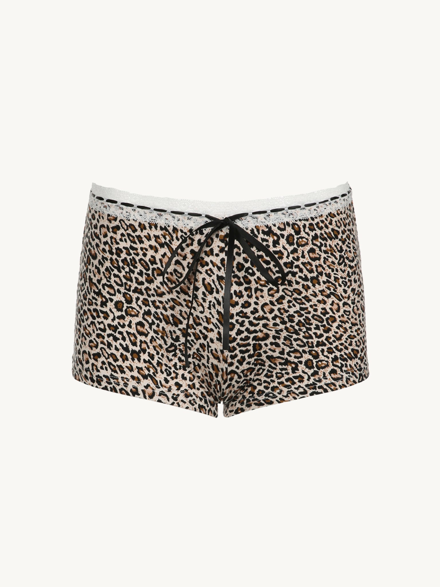 Kieran Leopard Lace Trim Shorts