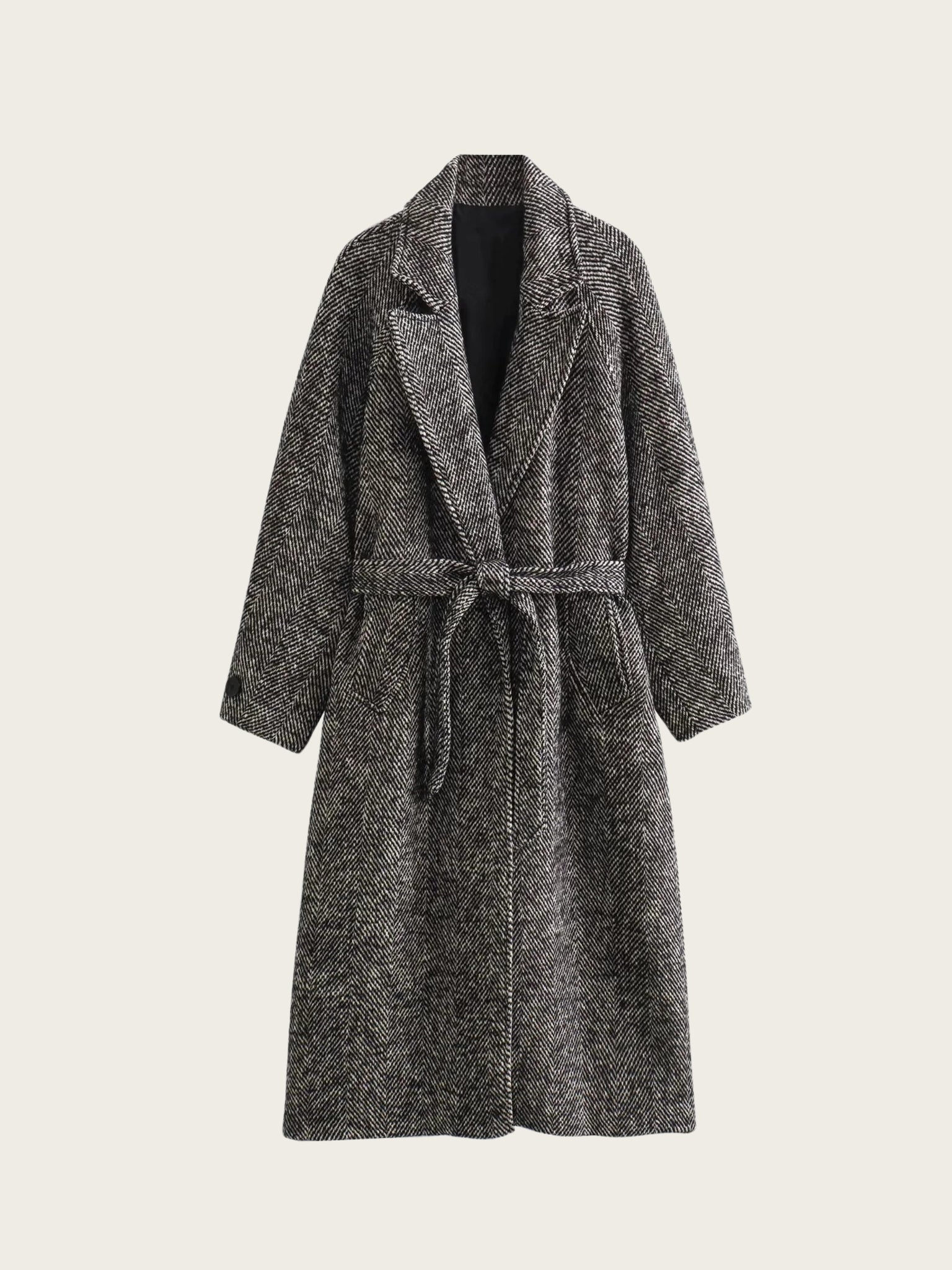 Naomi Herringbone Wool-Blend Coat