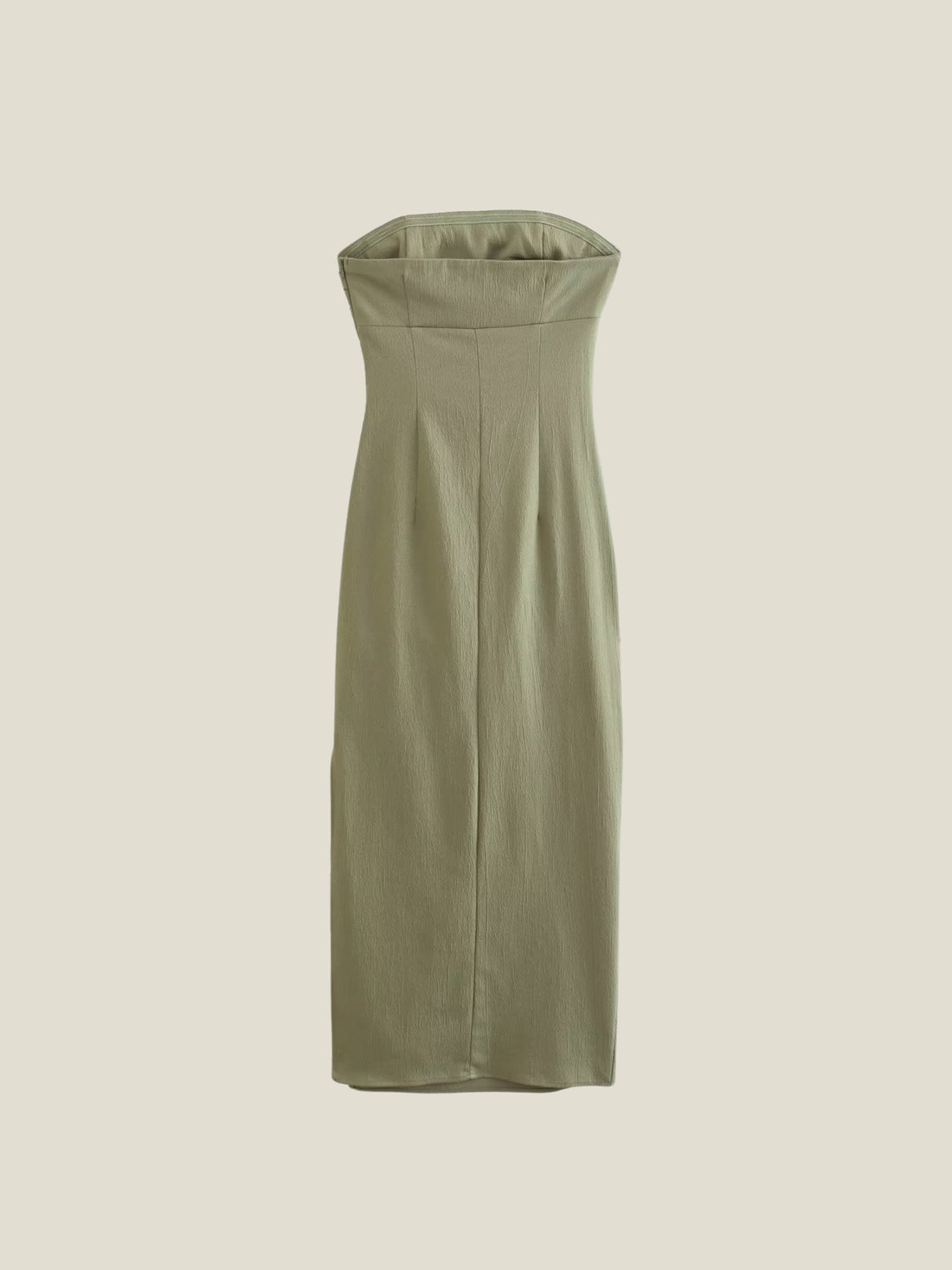 Samantha Strapless Ruched Midi Dress