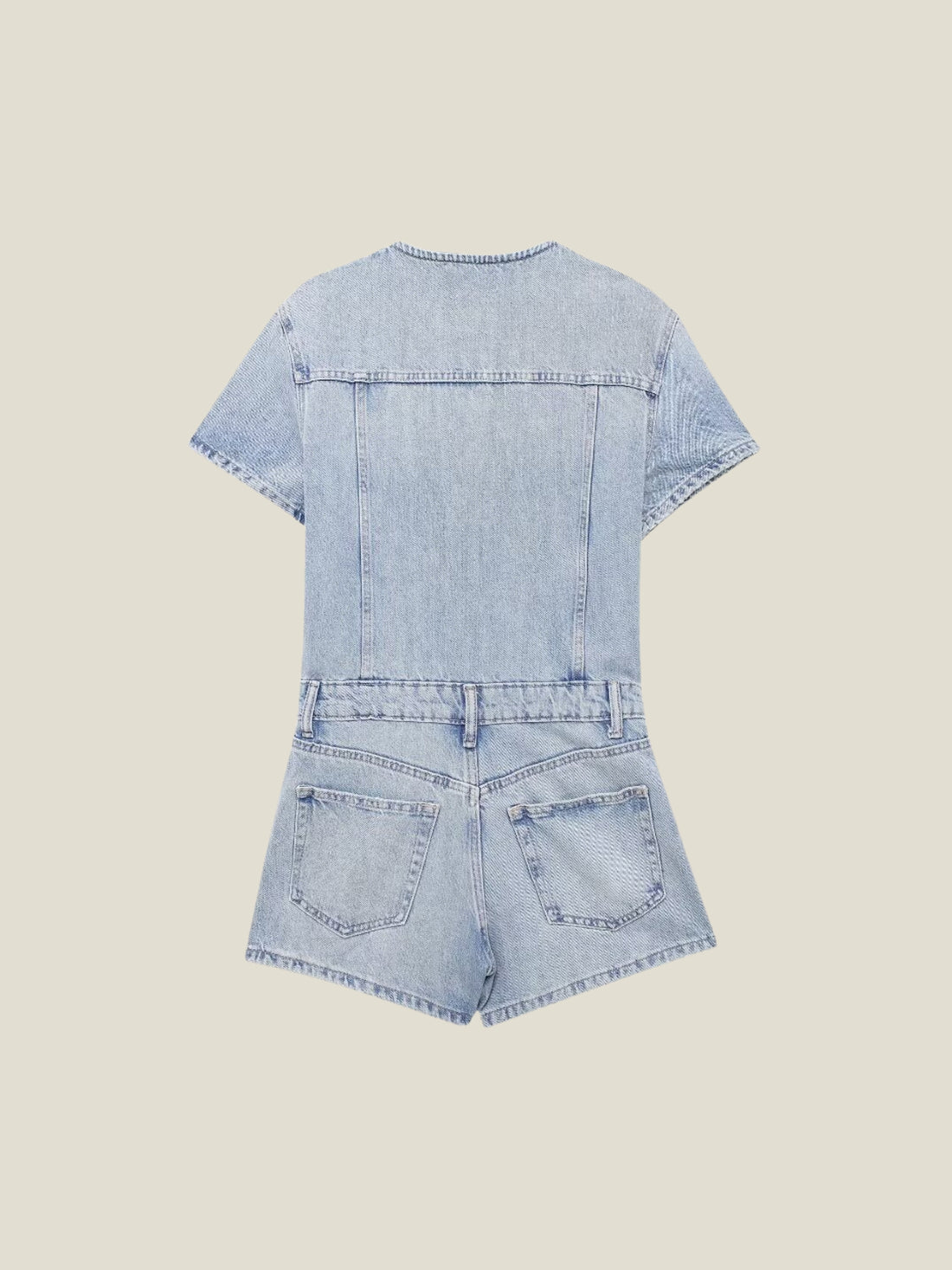 Anette Short Sleeve Denim Romper