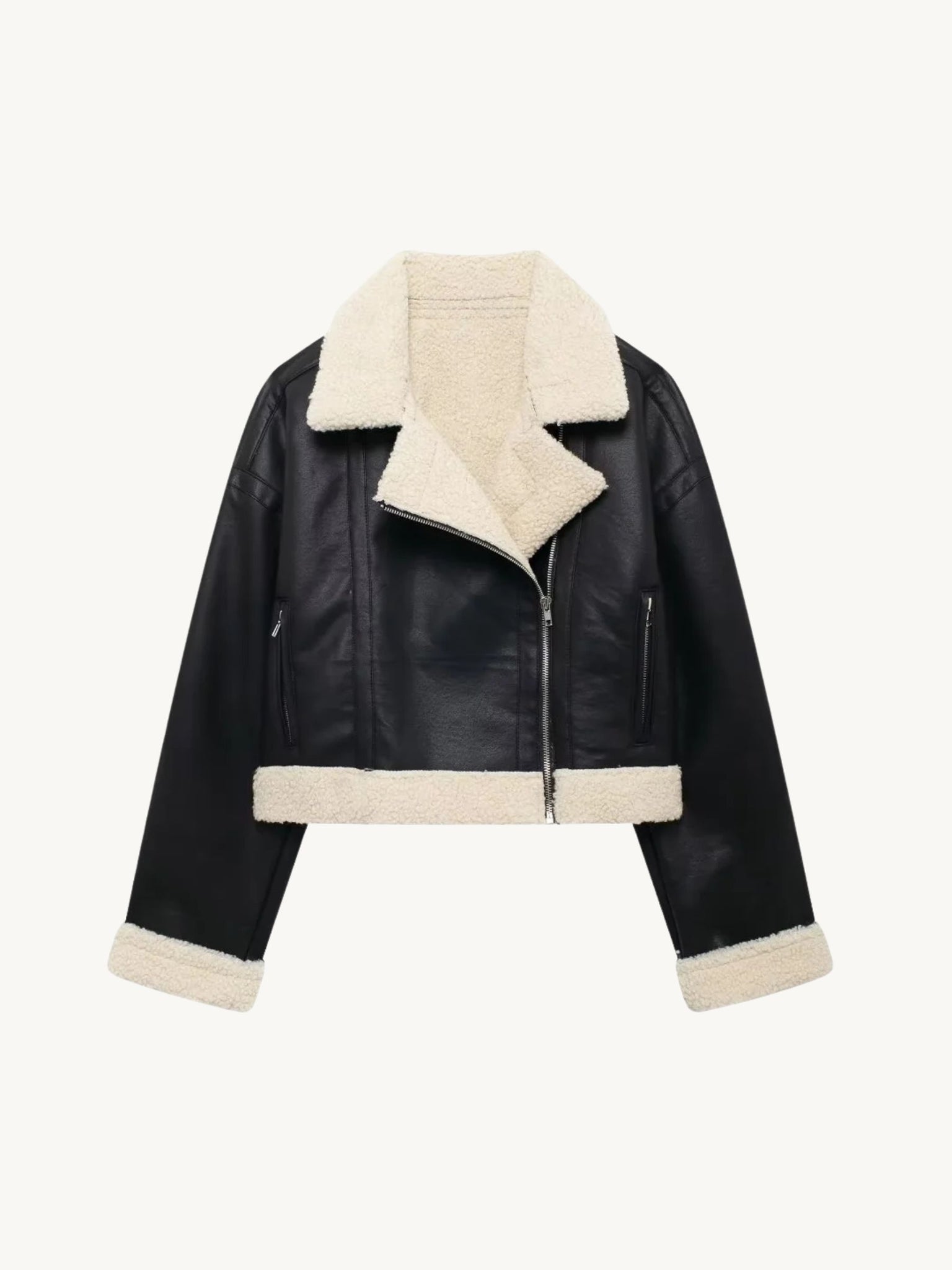 Vashti Faux Leather Sherpa Jacket