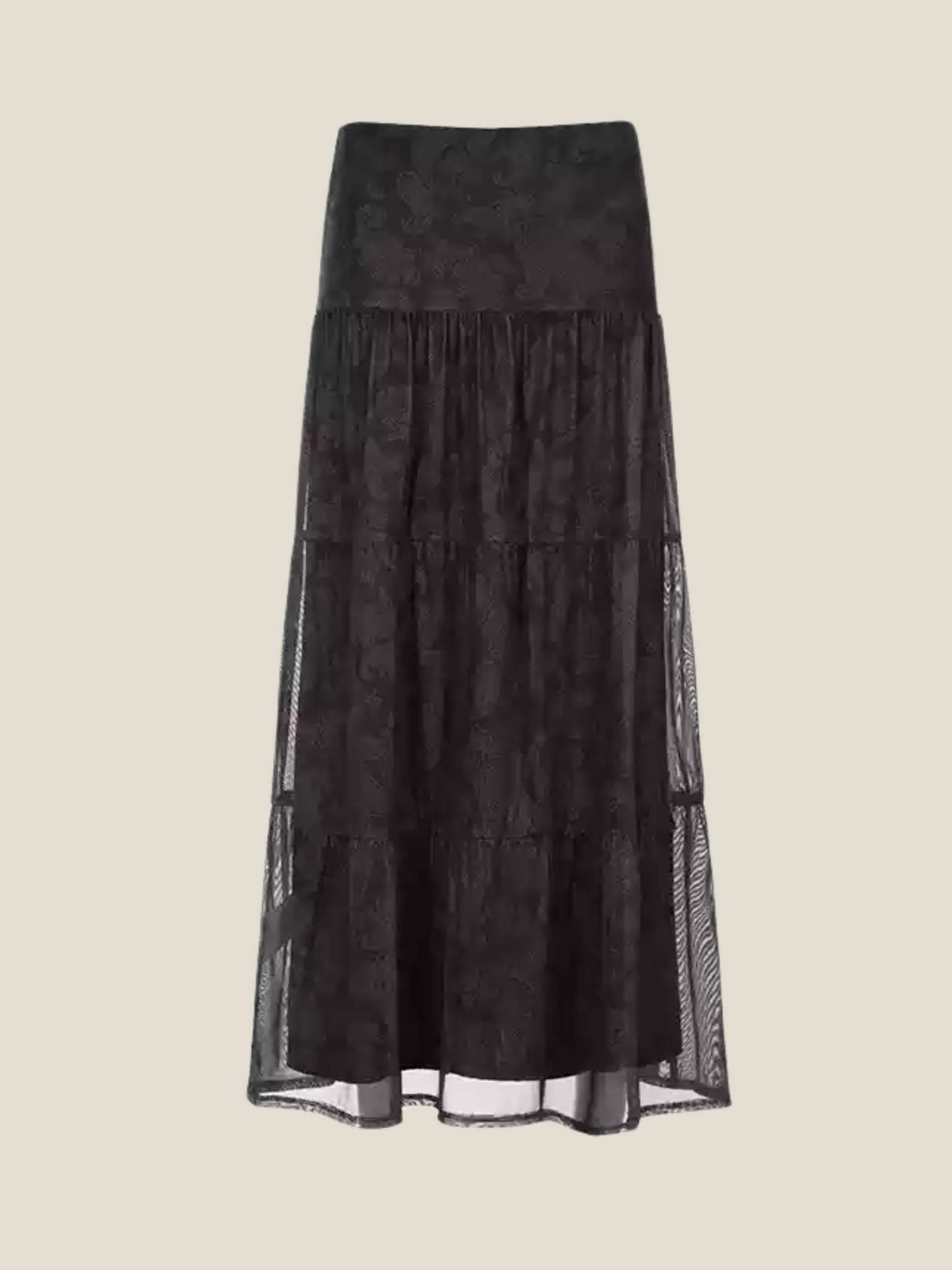 Leila Tiered Mesh Maxi Skirt