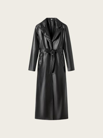 Victoria Faux Leather Trench Coat