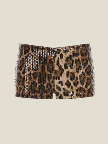 Romina Sequin Leopard Shorts