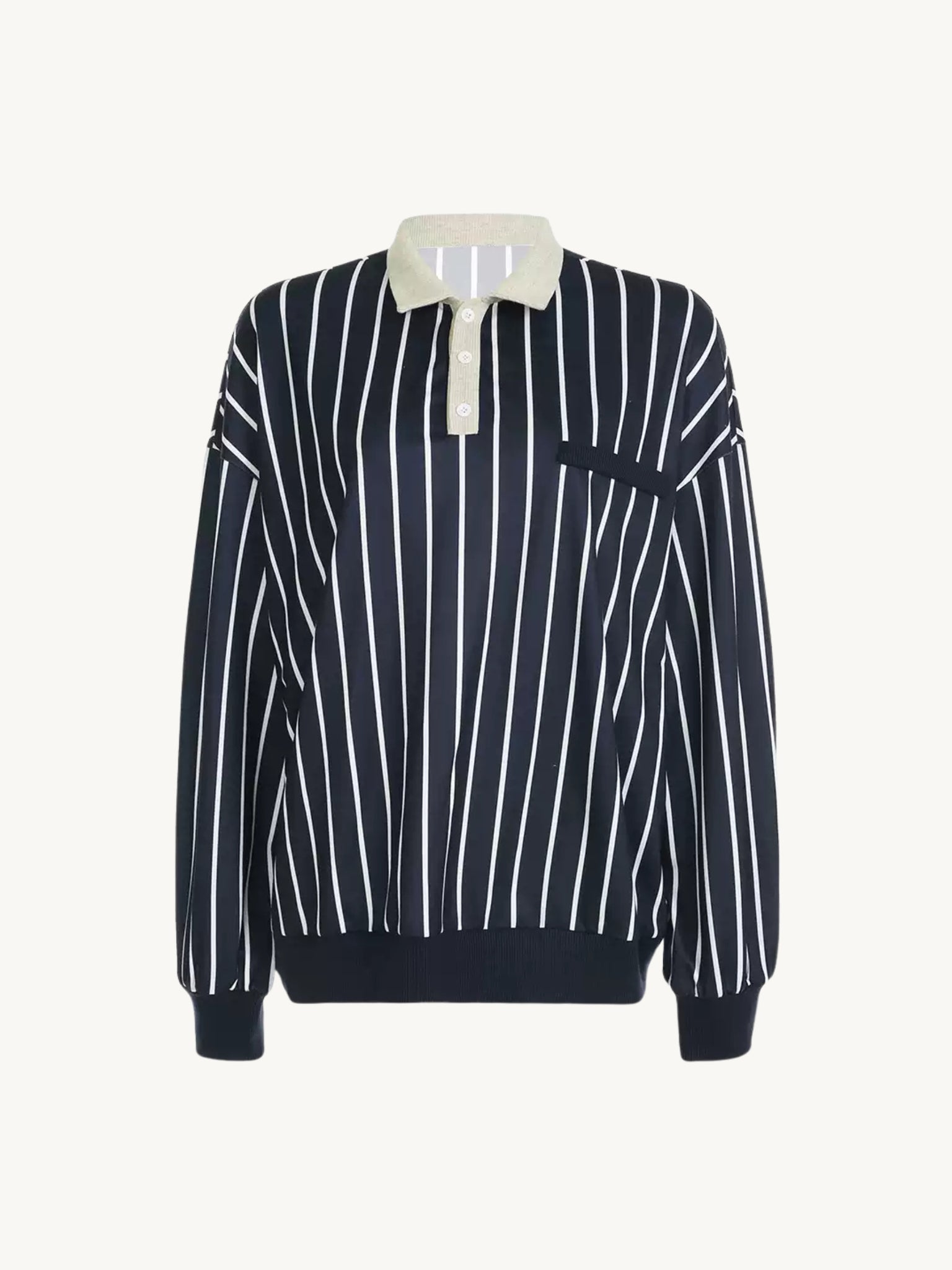 Kelsie Striped Polo Sweatshirt