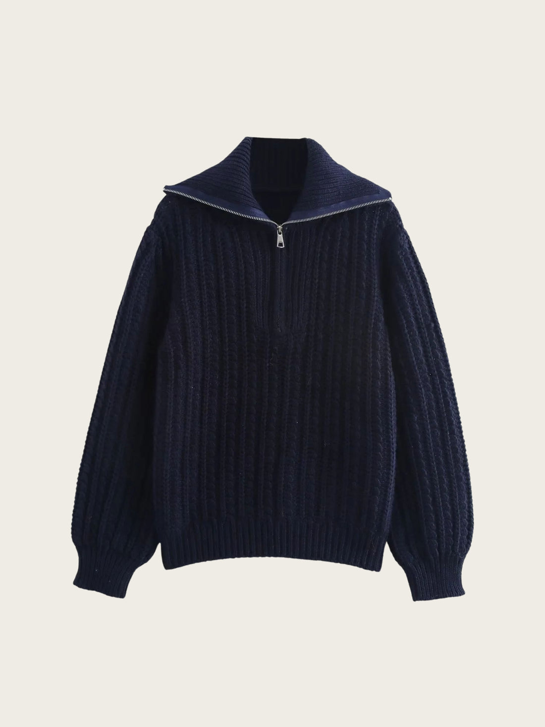 Eva Cable Knit Zip Sweater