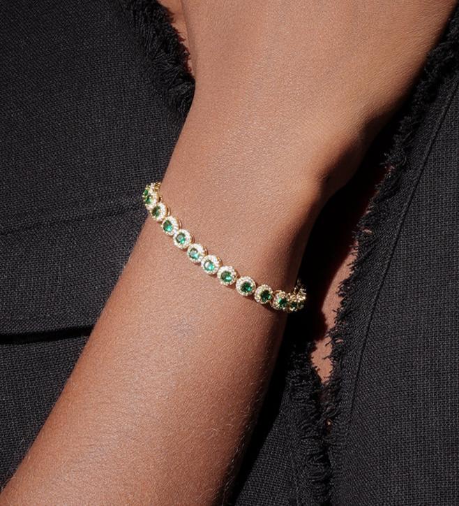 Zinnia Emerald Gold Bracelet