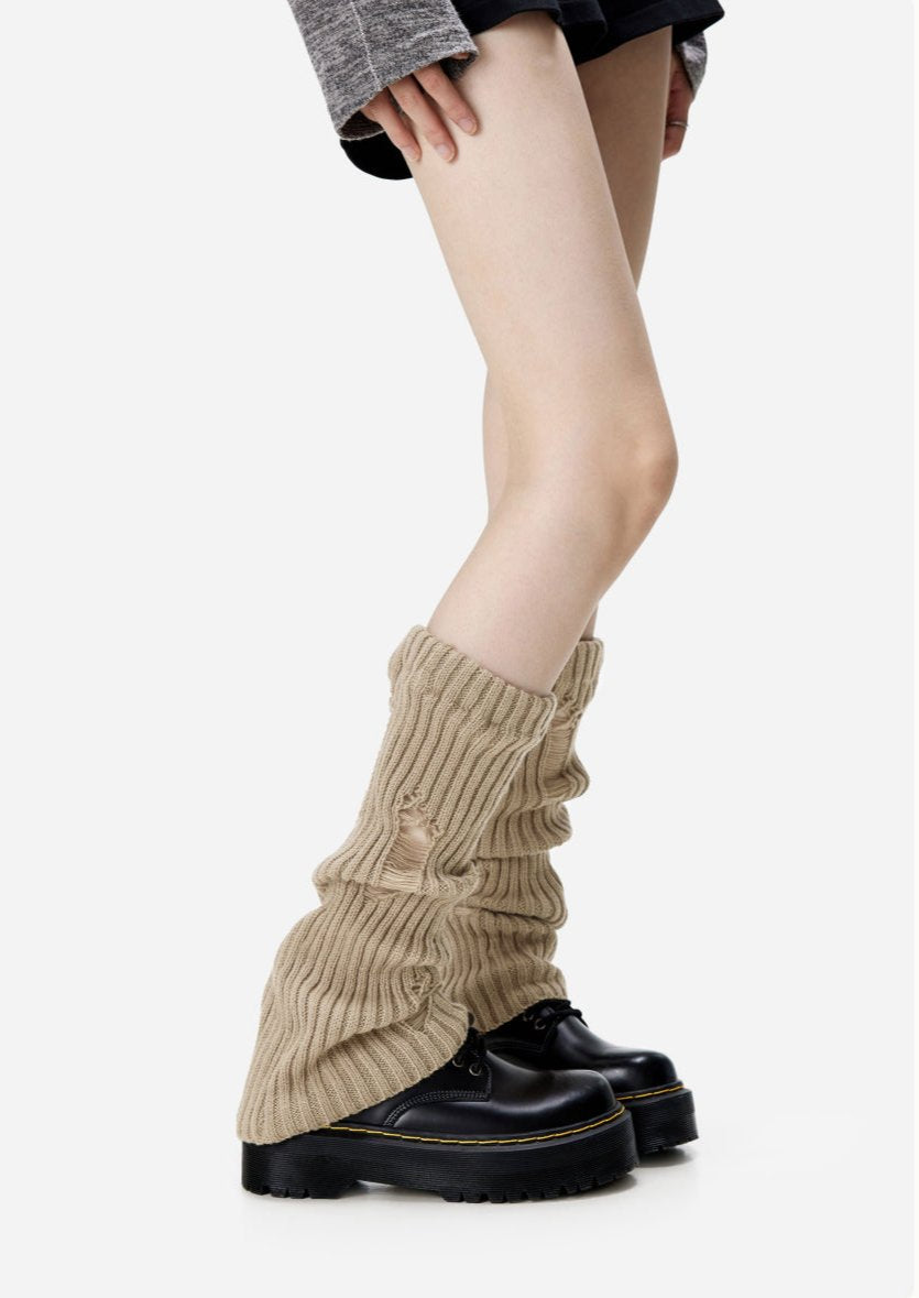 Caia Distressed Knit Leg Warmers