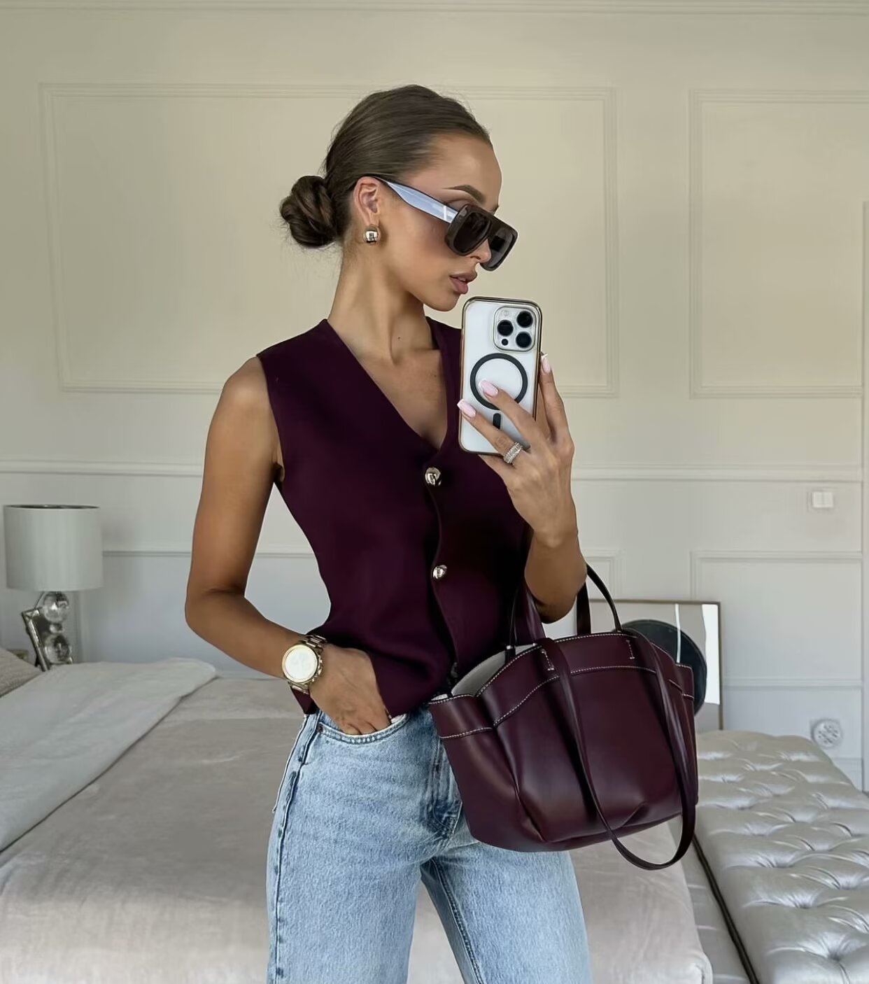 Nora Buttoned Knit Vest