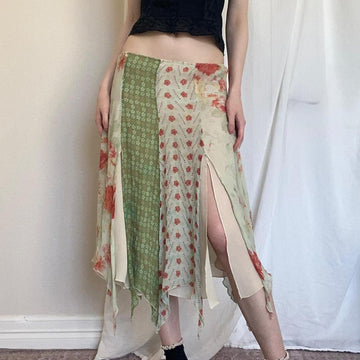 Dariana Patchwork Midi Skirt