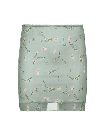 Loya Floral Mesh Mini Skirt