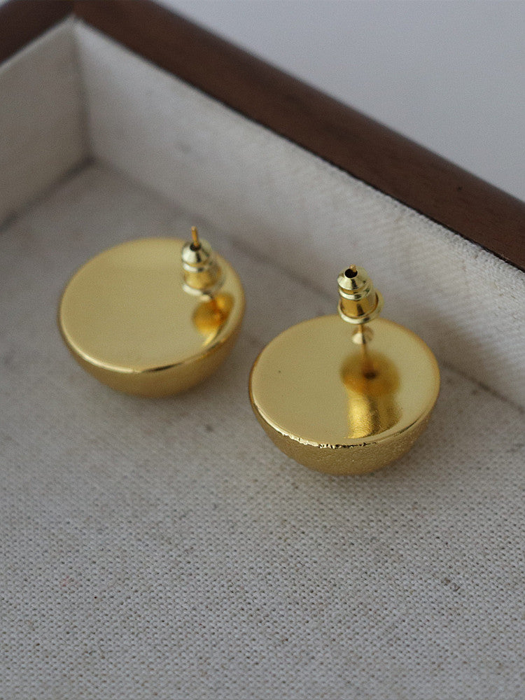 Ava Textured Gold Stud Earrings