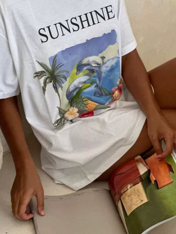 Sunshine Letter Print T-Shirt