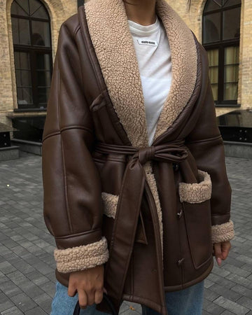 Camille Shearling Belted Coat