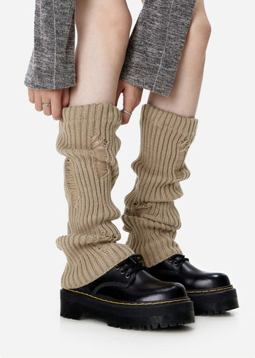 Caia Distressed Knit Leg Warmers