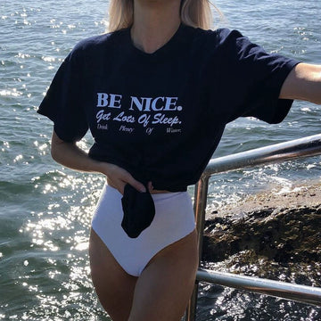 Be Nice Print Loose Shirt