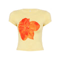 Katherine Floral Print Crop Top - Yellow