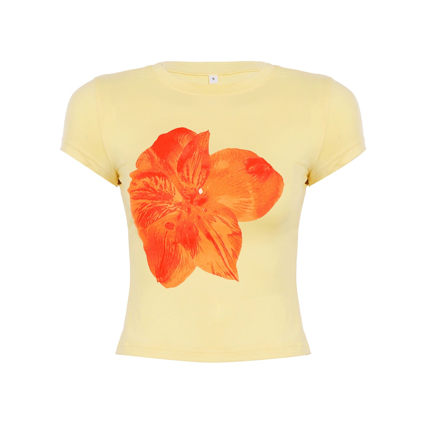 Katherine Floral Print Crop Top - Yellow