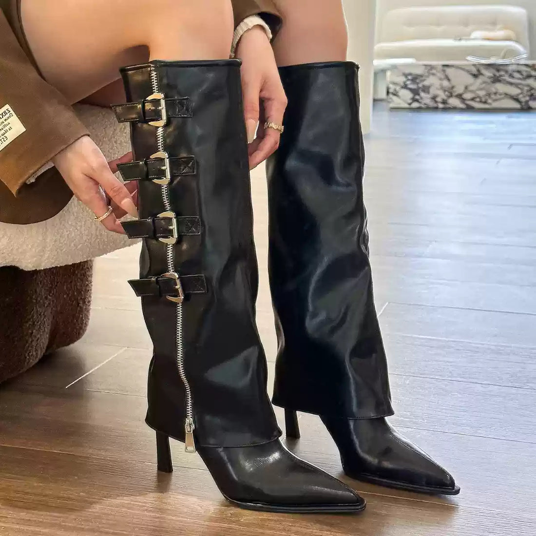 Veronica Buckle High Boots