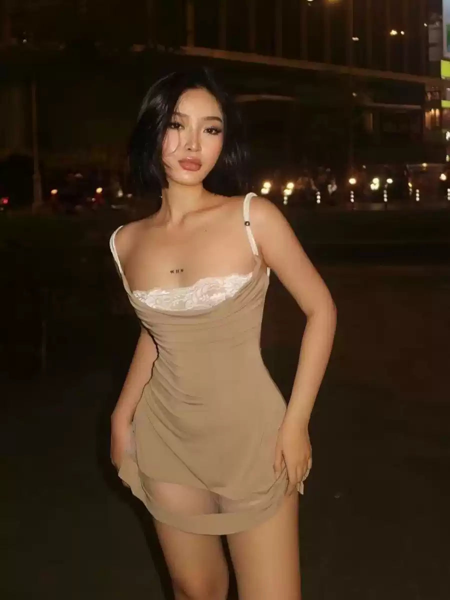 Shelby Sheer Panel Lace Mini Dress