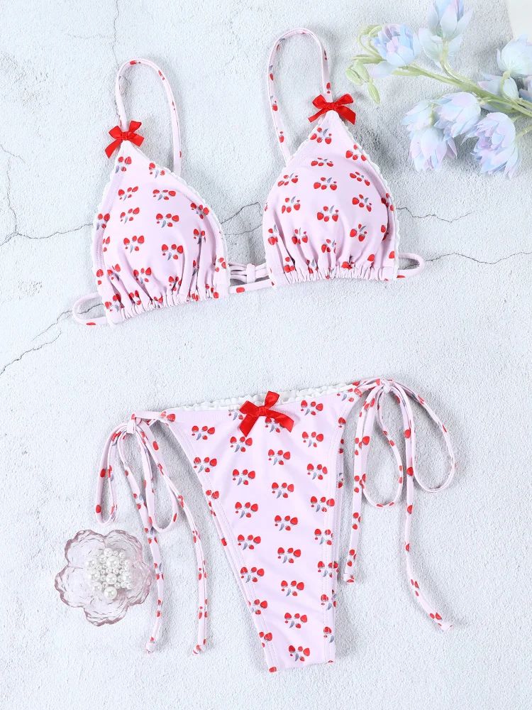 Jayne Cherry Print Bikini Set