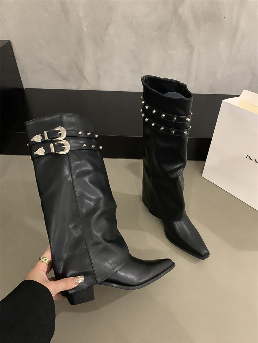 Jourdyn Buckle Detail Knee-High Boots