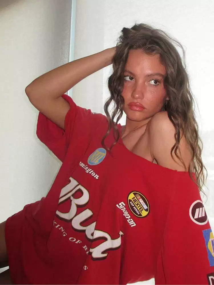 Arwyn Off-Shoulder Loose T-Shirt