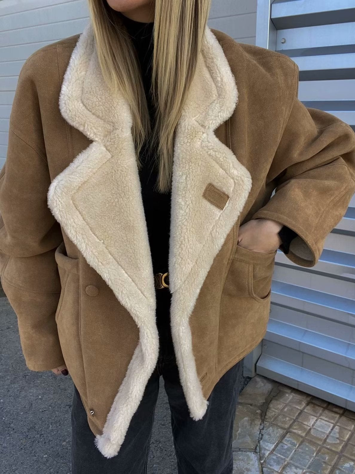 Jagger Oversize Coat in Light Brown