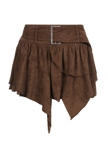 Jesse Multi Layer Retro Mini Skirt with Belt