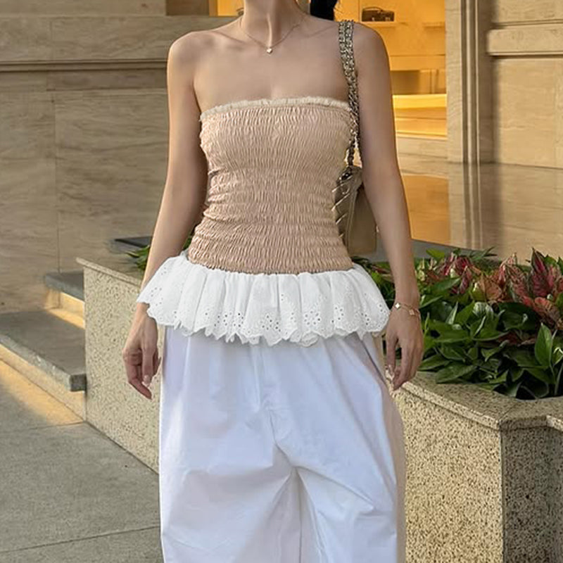 Brielle Ruffle Trim Strapless Top