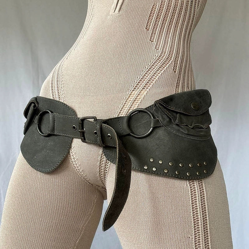 Korina Brown Rivet Pin Belt