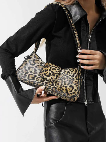 Mayar Leopard Print Shoulder Bag