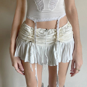 Elayna Low Waist Pleated Mini Skirt