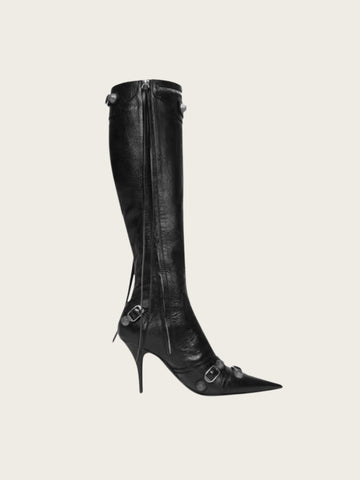 Lisa Buckle Detail Knee-High Boots