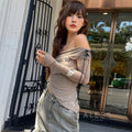 Adilynn Graphic Off-Shoulder Top