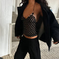Aivah Sheer Polka Dot Halter Top