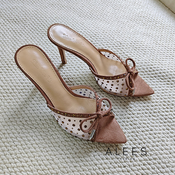 Aleeza Rhinestone Bow Heels