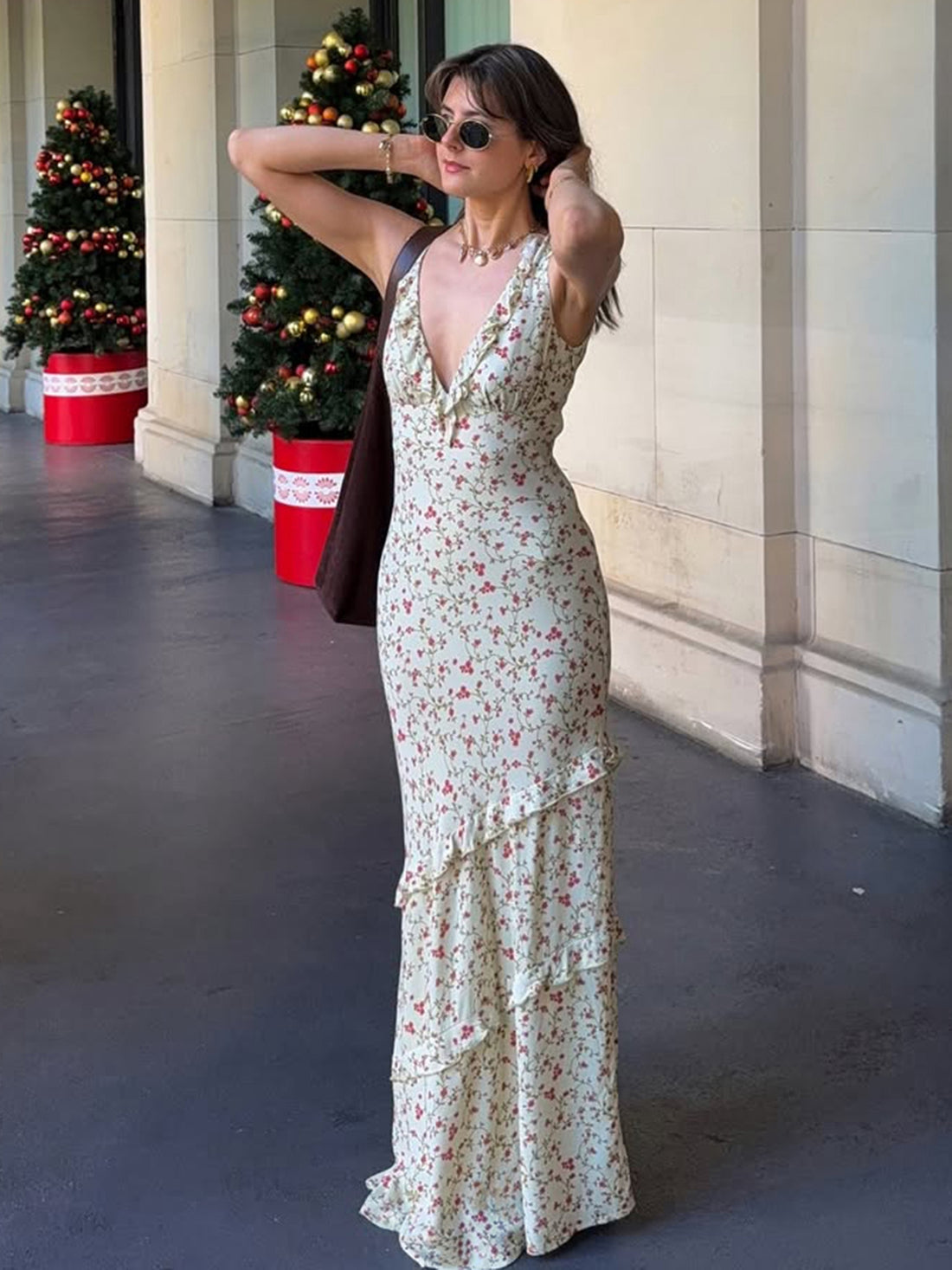 Althea Floral Slit Maxi Dress