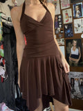 Ariabella Ruched Halter Mini Dress