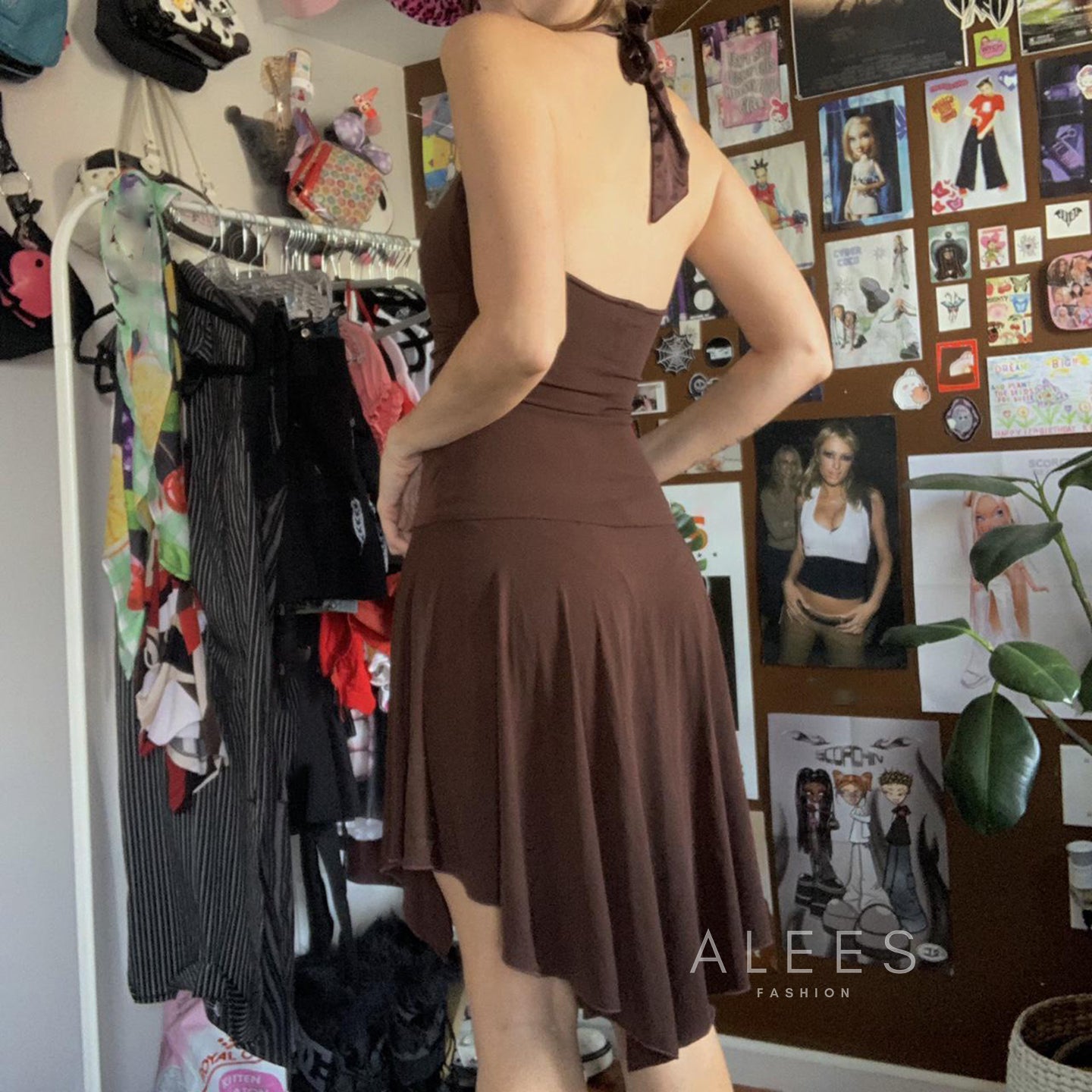 Ariabella Ruched Halter Mini Dress