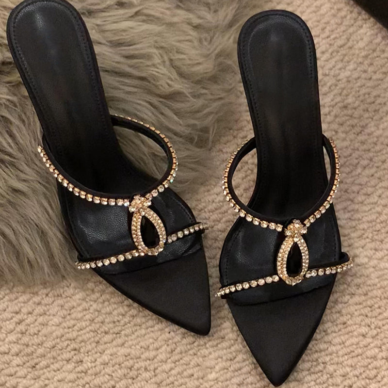 Jacee Gemstone Stiletto Mules
