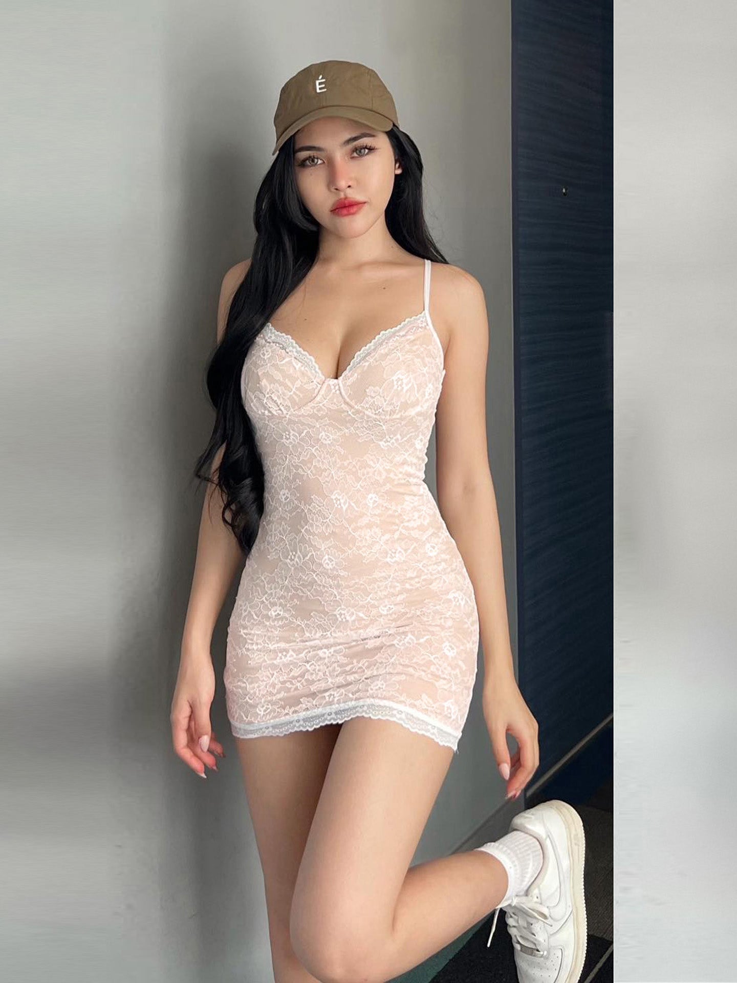 Jaylanie Lace Slip Mini Dress