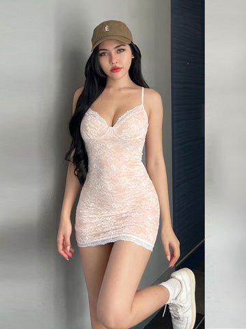 Jaylanie Lace Slip Mini Dress